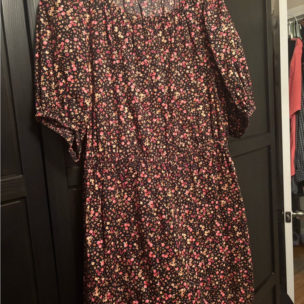 Floral Black Dress